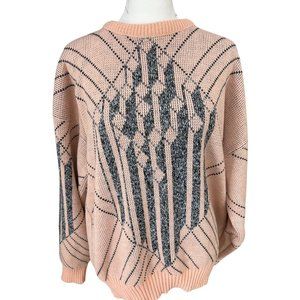 Lavane NY Vintage 80s Pink and Black Sweater